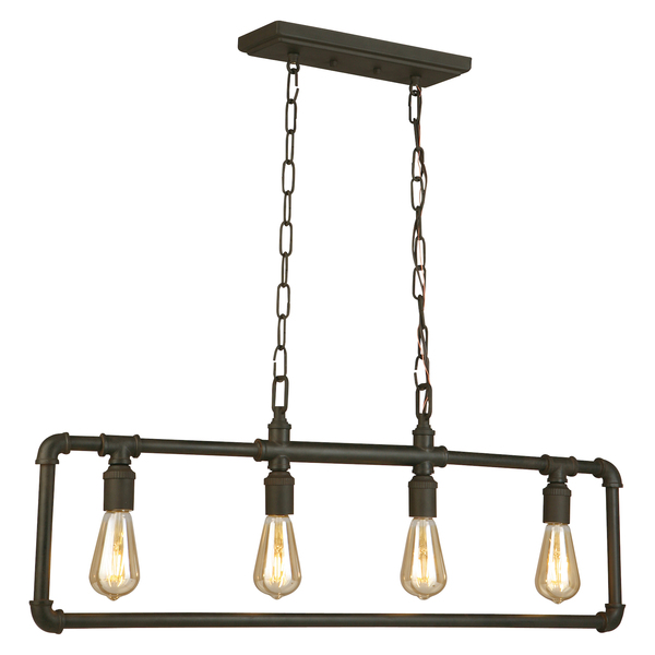 Eglo 4X60W Linear Pendant W/ Matte Bronze Finish 202847A